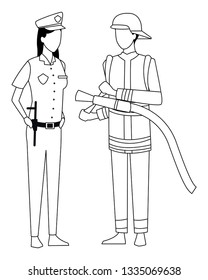 Jobs and professions avatar in black and white
