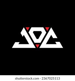 JOC triangle letter logo design with triangle shape. JOC triangle logo design monogram. JOC triangle vector logo template with red color. JOC triangular logo Simple, Elegant, and Luxurious design.