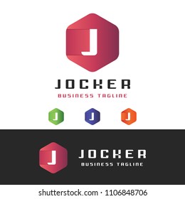 Jocker Cubical Abstract Logo. Vector template.