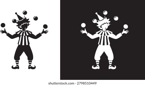 jocker icon vector illustration on black and white background 
