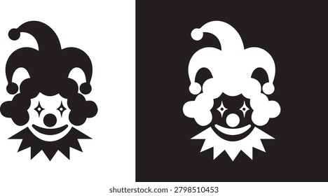jocker icon vector illustration on black and white background 