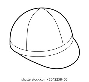 Jockey Cap Hat. Summer Head Fashion accessory clothing technical illustration. Vector headgear for Men, women, unisex style, flat template CAD mockup sketch outline isolated