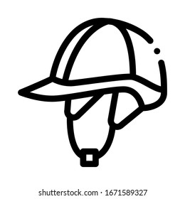 Jockey Helmet Icon Vector. Outline Jockey Helmet Sign. Isolated Contour Symbol Illustration