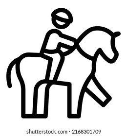 Jockey horse cup icon outline vector. Derby horse. Race sport