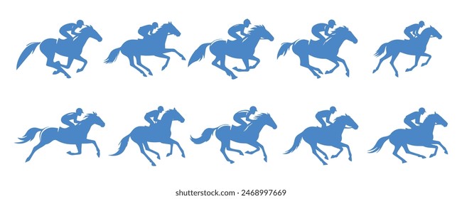 Jockey horse Race Silhouettes Collection