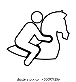 jockey in horse silhouette