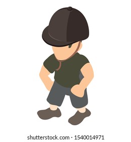 Jockey icon. Isometric illustration of jockey vector icon for web