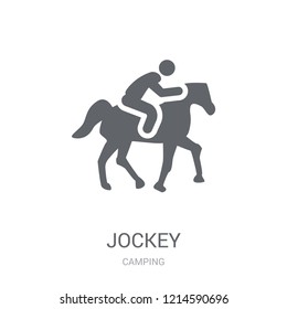 Jockey icon. Trendy Jockey logo concept on white background from camping collection. Suitable for use on web apps, mobile apps and print media.