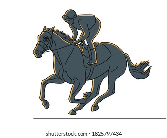Jockey and racehorse logo vector