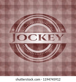 Jockey red geometric pattern emblem. Seamless.