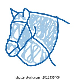 Jockey Saddle sketch icon vector. Hand drawn blue doodle line art Jockey Saddle sign. isolated symbol illustration