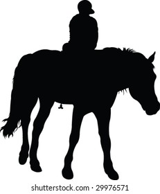 jockey silhouette - vector