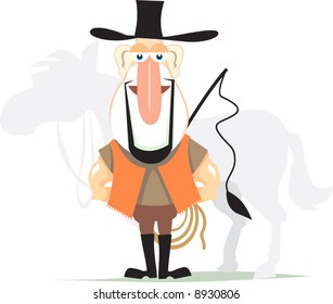 A jockey is standing near a horse 	