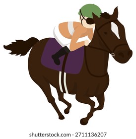 Jockey y pura sangre. Ilustración vectorial