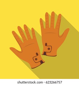 Jockey's gloves icon in flat style isolated on white background. Hippodrome and horse symbol stock vector illustration.