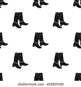 Jockey's high boots icon in black style isolated on white background. Hippodrome and horse symbol stock vector illustration.