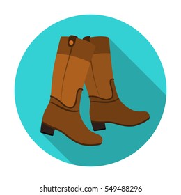 Jockey's high boots icon in flat style isolated on white background. Hippodrome and horse symbol stock vector illustration.