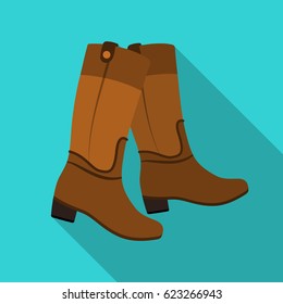 Jockey's high boots icon in flat style isolated on white background. Hippodrome and horse symbol stock vector illustration.