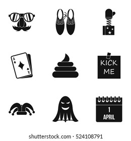 Jocularity icons set. Simple illustration of 9 jocularity vector icons for web