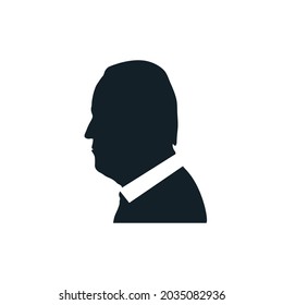 Joe Biden logo icon sign symbol 6th President of United States Black and white vector silhouette of Joseph Robinette Biden Classic official realistic style Fashion print clothes apparel card poster ad