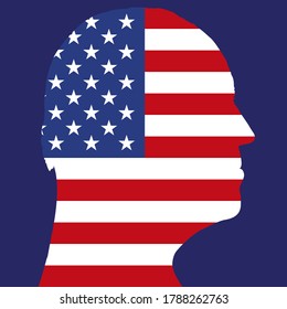 Joe Biden Silhouette Illustration With US Flag, Vector Image