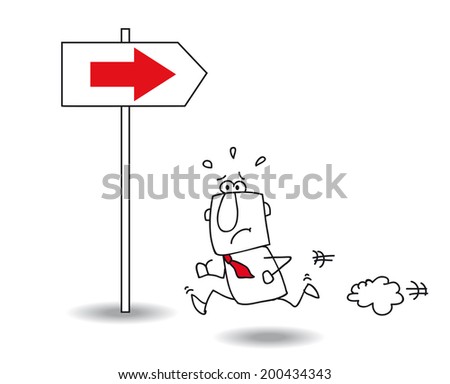 Joe, the businessman is going wrong. This concept illustrates the mistakes, it's a bad choice