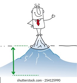 Joe and the hidden aspect of the problem. Joe is on the top of the iceberg. It is a concept of his many problems which are hidden.