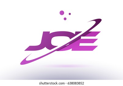 joe j o e  alphabet letter logo combination purple pink creative text dots company vector icon design template