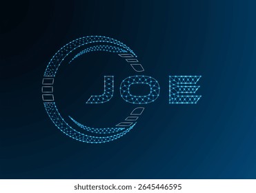 JOE low poly letter logo vector design. JOE lower poly logo design. Low poly logo.