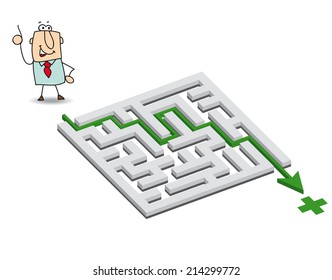 Joe and the maze. Joe has a solution. he wants to get through the maze