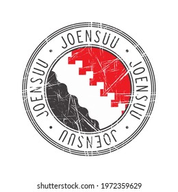 Joensuu city, Finland. Grunge postal rubber stamp over white background
