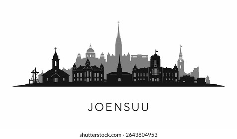 Joensuu Finland Skyline with Cityscape Silhouette.