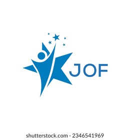 JOF Letter logo white background .JOF Business finance logo design vector image in illustrator .JOF letter logo design for entrepreneur and business.
