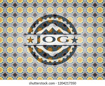 Jog arabesque style emblem. arabic decoration.