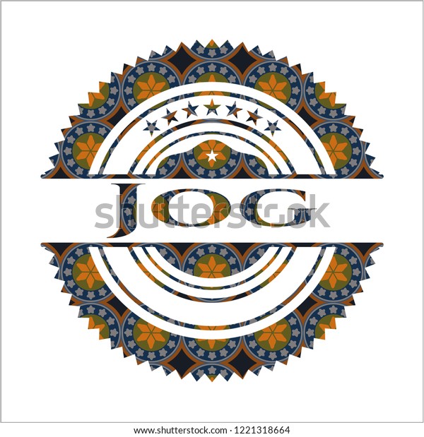 Jog Arabic Emblem Background Arabesque Decoration Stock Vector