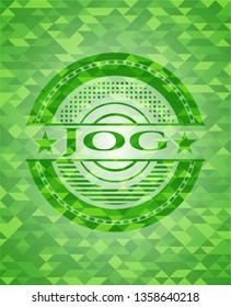 Jog green emblem with mosaic background