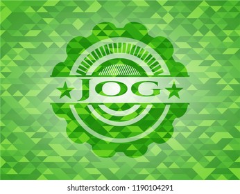 Jog green mosaic emblem