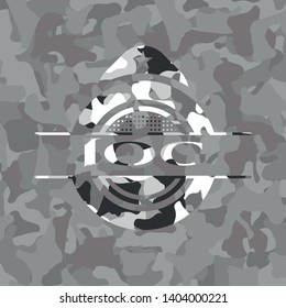 Jog grey camo emblem. Vector Illustration.