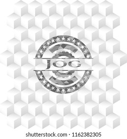 Jog grey emblem with cube white background