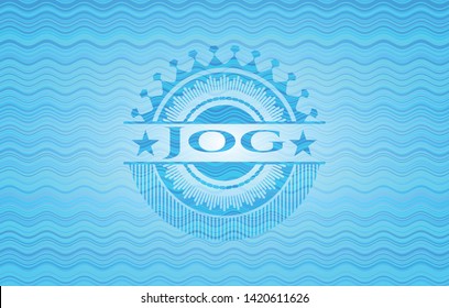 Jog light blue water badge. Vector Illustration. Detailed.