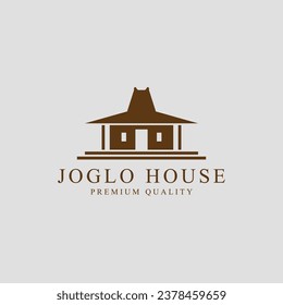 Jog lo house line art logo vector symbol template icon graphic illustration design