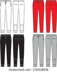 Jog Pants fashion flat templates