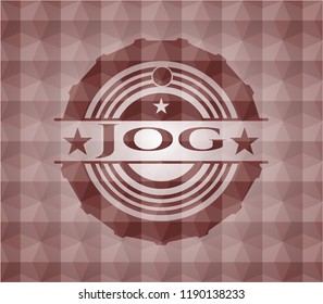 Jog red seamless geometric emblem.