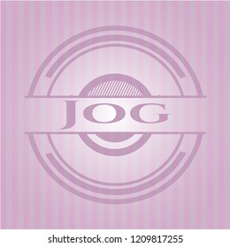 Jog retro style pink emblem