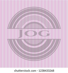 Jog retro style pink emblem