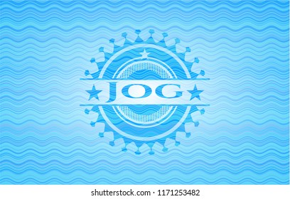 Jog water concept badge background.