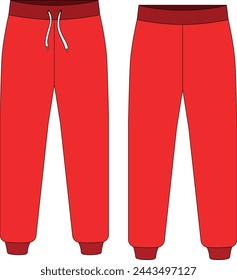 Joger pant mockup front and back view