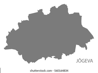 Jogeva Estonia Map in grey