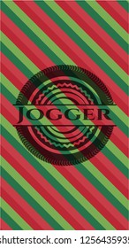 Jogger christmas emblem.