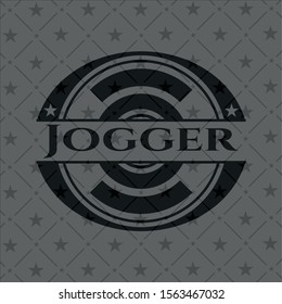 Jogger dark badge. Vector Illustration. Detailed.